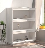 VidaXL Boekenkast/kamerscherm 80x35x103 cm massief grenenhout wit