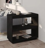 VidaXL Boekenkast 80x35x71 cm massief grenenhout zwart
