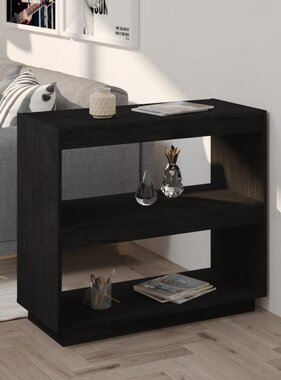VidaXL Boekenkast 80x35x71 cm massief grenenhout zwart