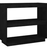 VidaXL Boekenkast 80x35x71 cm massief grenenhout zwart