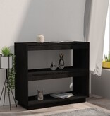 VidaXL Boekenkast 80x35x71 cm massief grenenhout zwart