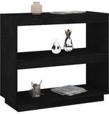 VidaXL Boekenkast 80x35x71 cm massief grenenhout zwart