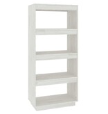 VidaXL Boekenkast/kamerscherm 60x35x135 cm massief grenenhout wit