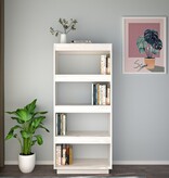 VidaXL Boekenkast/kamerscherm 60x35x135 cm massief grenenhout wit