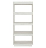 VidaXL Boekenkast/kamerscherm 60x35x135 cm massief grenenhout wit