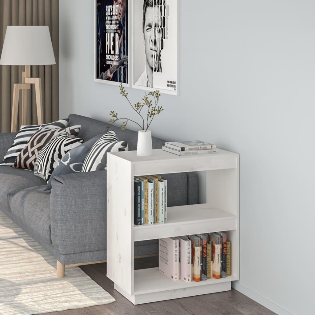 VidaXL Boekenkast 60x35x71 cm massief grenenhout wit