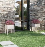 VidaXL Plantenbakken 2 st 50x50x70 cm massief grenenhout wit