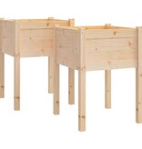 VidaXL Plantenbakken 2 st 50x50x70 cm massief grenenhout