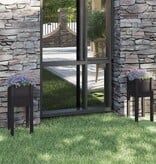 VidaXL Plantenbakken 2 st 31x31x70 cm massief grenenhout zwart