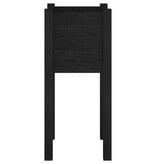 VidaXL Plantenbakken 2 st 31x31x70 cm massief grenenhout zwart
