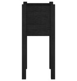 VidaXL Plantenbak 31x31x70 cm massief grenenhout zwart
