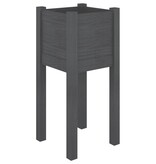 VidaXL Plantenbak 31x31x70 cm massief grenenhout grijs