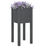 VidaXL Plantenbak 31x31x70 cm massief grenenhout grijs