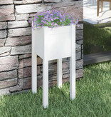 VidaXL Plantenbak 31x31x70 cm massief grenenhout wit