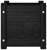 VidaXL Plantenbak 31x31x31 cm massief grenenhout zwart