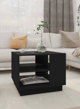 VidaXL Salontafel 55x55x43 cm bewerkt hout zwart