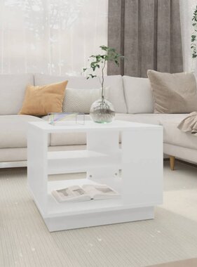 VidaXL Salontafel 55x55x43 cm bewerkt hout wit