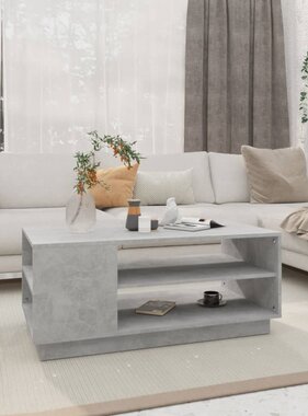 VidaXL Salontafel 102x55x43 cm bewerkt hout betongrijs