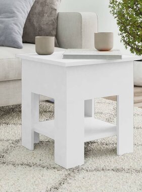 VidaXL Salontafel 40x40x42 cm bewerkt hout wit