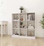 VidaXL Boekenkast/kamerscherm 104x33,5x110 cm massief grenenhout wit