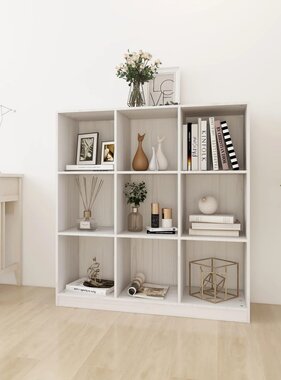 VidaXL Boekenkast/kamerscherm 104x33,5x110 cm massief grenenhout wit