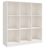 VidaXL Boekenkast/kamerscherm 104x33,5x110 cm massief grenenhout wit