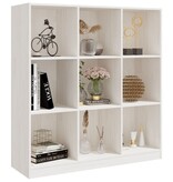 VidaXL Boekenkast/kamerscherm 104x33,5x110 cm massief grenenhout wit