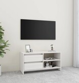 VidaXL Tv-meubel 80x31x39 cm massief grenenhout wit