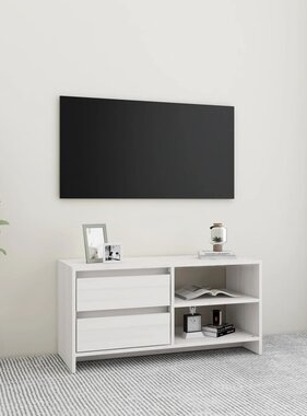 VidaXL Tv-meubel 80x31x39 cm massief grenenhout wit