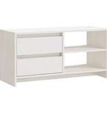 VidaXL Tv-meubel 80x31x39 cm massief grenenhout wit