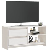 VidaXL Tv-meubel 80x31x39 cm massief grenenhout wit