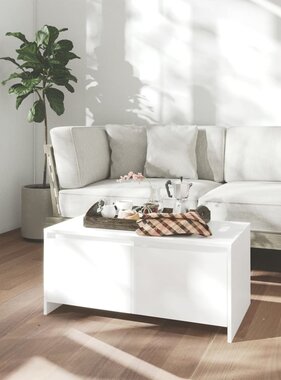 VidaXL Salontafel 90x50x41,5 cm bewerkt hout wit