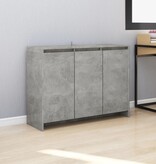 VidaXL Dressoir 102x33x75 cm bewerkt hout betongrijs