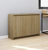 VidaXL Dressoir 102x33x75 cm bewerkt hout sonoma eikenkleurig