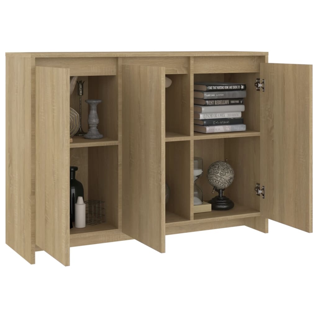 VidaXL Dressoir 102x33x75 cm bewerkt hout sonoma eikenkleurig