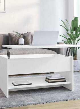 VidaXL Salontafel 80x50x40 cm bewerkt hout wit