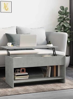 VidaXL Salontafel 102x50x52,5 cm bewerkt hout betongrijs