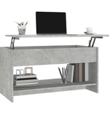 VidaXL Salontafel 102x50x52,5 cm bewerkt hout betongrijs