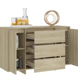 VidaXL Dressoir met 3 lades 120x41x75 cm spaanplaat sonoma eikenkleur