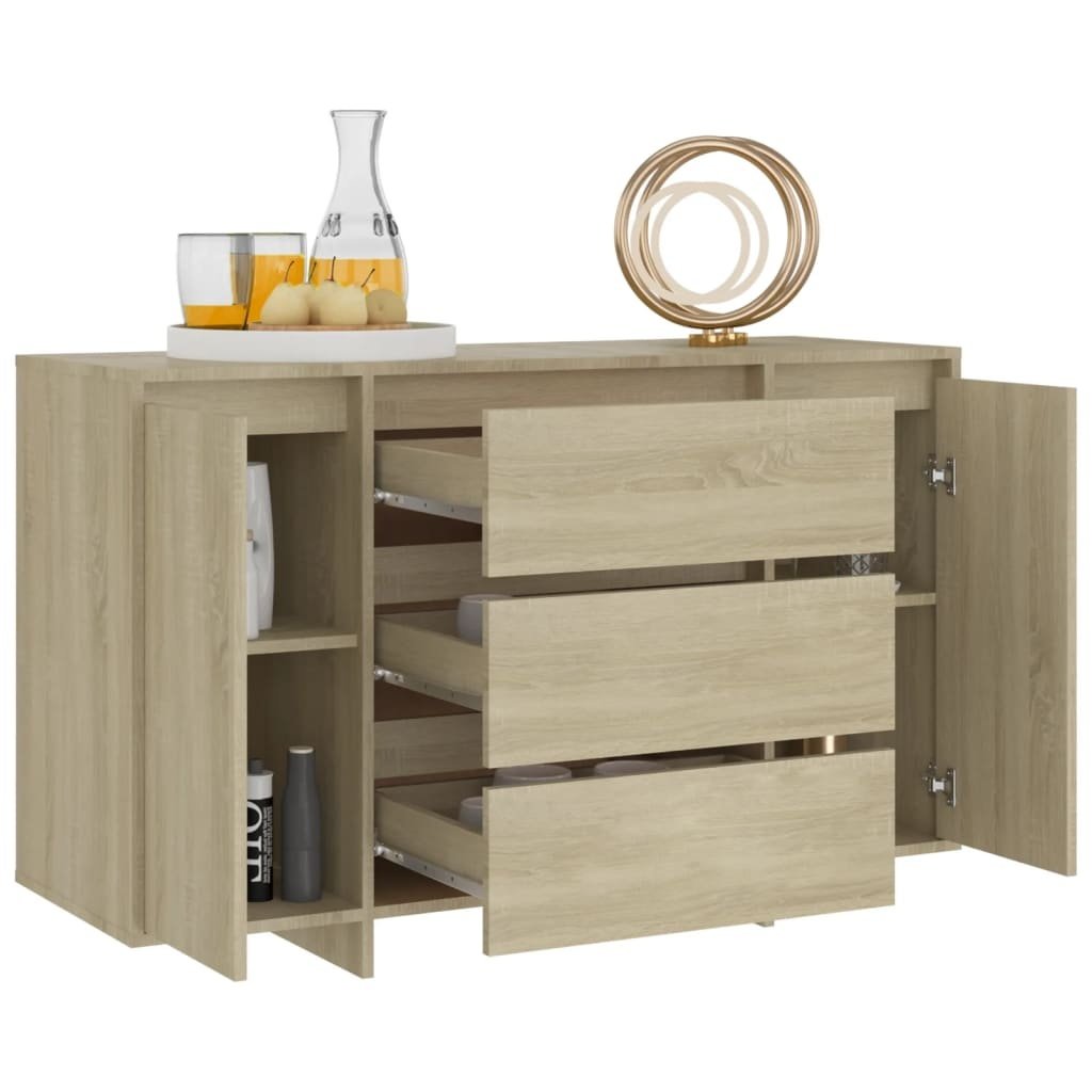 VidaXL Dressoir met 3 lades 120x41x75 cm spaanplaat sonoma eikenkleur