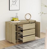 VidaXL Dressoir met 3 lades 120x41x75 cm spaanplaat sonoma eikenkleur