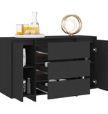 VidaXL Dressoir met 3 lades 120x41x75 cm bewerkt hout zwart