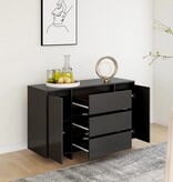 VidaXL Dressoir met 3 lades 120x41x75 cm bewerkt hout zwart