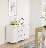 VidaXL Dressoir met 3 lades 120x41x75 cm bewerkt hout wit