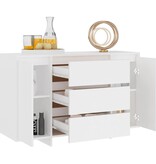 VidaXL Dressoir met 3 lades 120x41x75 cm bewerkt hout wit