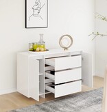 VidaXL Dressoir met 3 lades 120x41x75 cm bewerkt hout wit