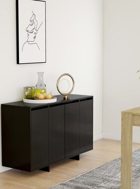 VidaXL Dressoir 120x41x75 cm bewerkt hout zwart