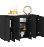 VidaXL Dressoir 120x41x75 cm bewerkt hout zwart