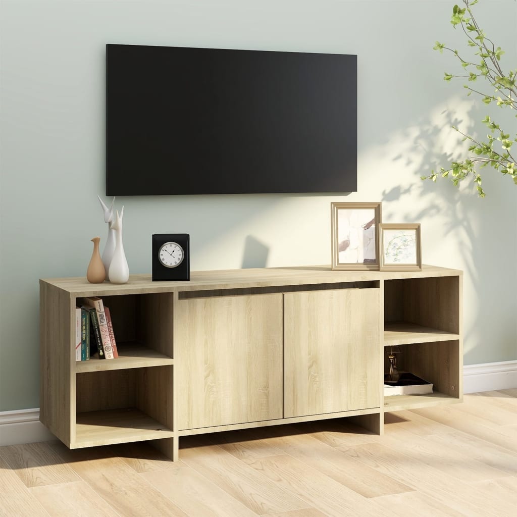 VidaXL Tv-meubel 130x35x50 cm bewerkt hout sonoma eikenkleurig