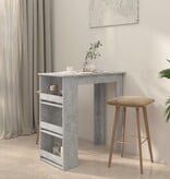 VidaXL Bartafel met opbergrek 102x50x103,5 cm spaanplaat betongrijs